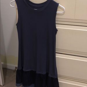 Logo ruffle sleeveless tunic